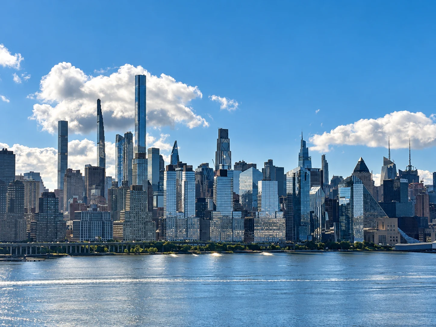 Manhattan skyline across the river
